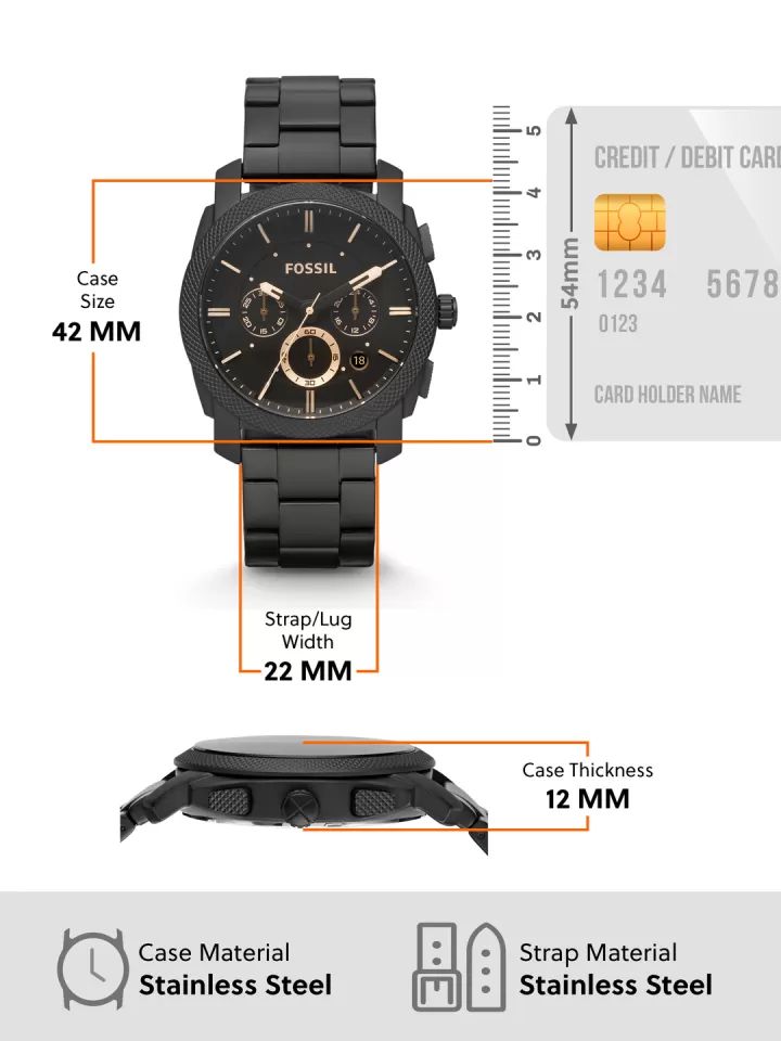 Fossil Men's Black Chronograph Watch FS4682